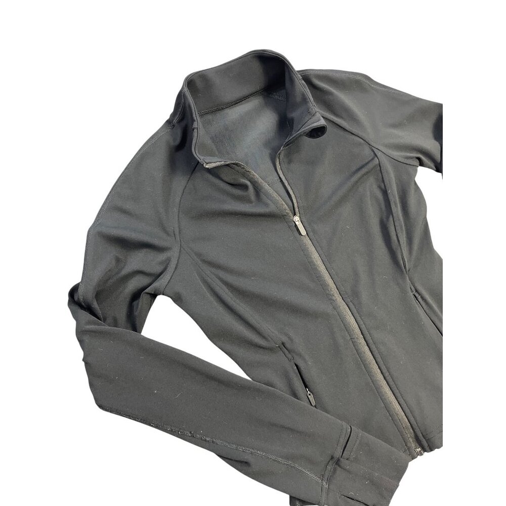 Lululemon Womens Black Full-Zip Jacket Lightweight Stretch Fabric No size tag.